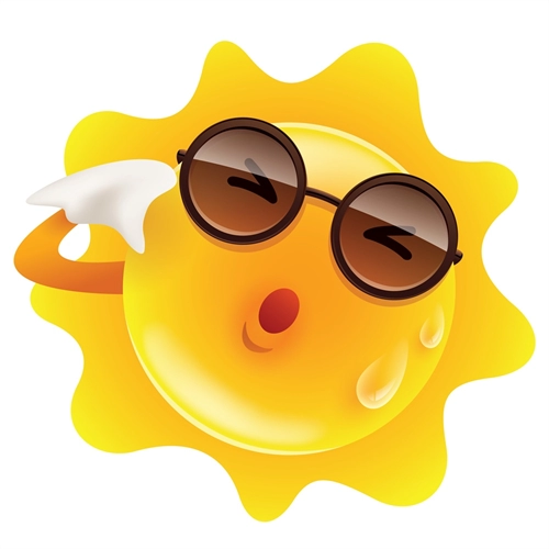 Summer Theme Hot Sun Transparent Sticker